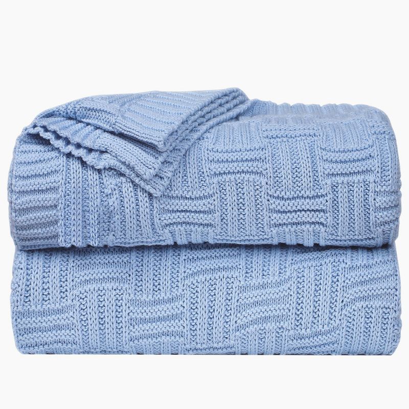 Knitted Soft 100% Cotton Home Bed Blankets - PiccoCasa, 1 of 8