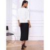 INSPIRE CHIC Women's Satin Dressy 3/4 Sleeve Boat Neck Work Blouse - 3 of 4
