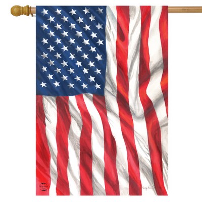 Patriotic American Flag Waving Polyester House Flag 28" x 40"