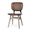 HomeRoots Set of Two Brown Leather And Solid Wood Open Back Dining Side Chairs - 4 of 4