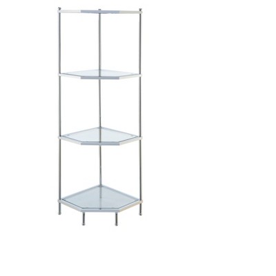 50.75" Royal Crest 4 Tier Corner Shelf Chrome  - Breighton Home