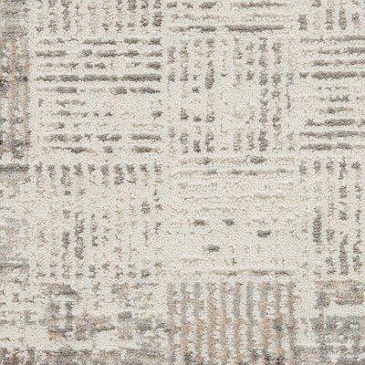Elation Gray and Ivory Abstract Rectangular 7' x 10' Area Rug