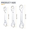Unique Bargains CR-V Steel Mirror Polished Ultra-Thin Small Flat Head Double Open End Wrenches 3 Pcs 10x12mm / 14x15mm / 16x17mm - 2 of 4