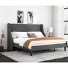 Allewie Bed Frame, Platform Bed Frame with Upholstered Headboard, Modern Deluxe Wingback, Wood Slat Support, Mattress Foundation - 2 of 4
