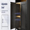 GlasFlength Decorative Storage Cabinets Modern Texture Design High-Arched With Two Doors Three Shelves For Living Room, Black, 30.7"*15.4"*63.2" - 3 of 4