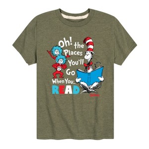 Boys' - Dr. Seuss - Oh! Places You'll Go When You Read Short Sleeve Graphic T-Shirt - 1 of 4