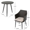 3 Piece Wicker Garden Bistro Set,Outdoor Bistro Table and 2 Rattan Chairs with Iron Frame,2 Seater Wicker Bistro Set for Backyard-Coolbibila - 4 of 4