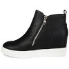 Journee Collection Womens Pennelope Round Toe Double Zip Wedge Sneakers - 2 of 4