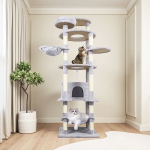 Kumasinova 78.8"/84.6" Tall Cat Tree with Hammock,Cat Tower with Scratching Post,Modern Cat Tree for Indoor Cats Large Adult,Cute Cat Furniture - 1 of 4