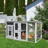 PawHut 63" Chicken Coop Wooden Chicken House Rabbit Hutch Poultry Cage Hen Pen Backyard PC Roof with Run Box - 2 of 4