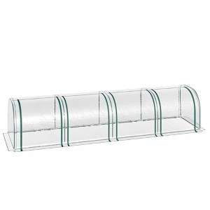 Outsunny Mini Greenhouse, Portable Tunnels, Roll-Up Zip Doors, UV Waterproof Plastic Cover, Steel Frame - 1 of 4