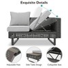 CAVINAS Patio Sectional Set, Backyard Furniture Set with Retractable Coffee Table, Diamond Weave Outdoor Couch Set for Garden - 4 of 4