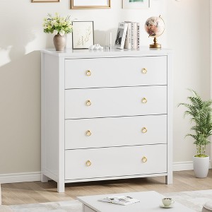 37" Tall 4-Drawer Storage Dresser for Bedroom - Compact Clothes Organizer Cabinet for Closet, Living Room & Hallway - 1 of 4