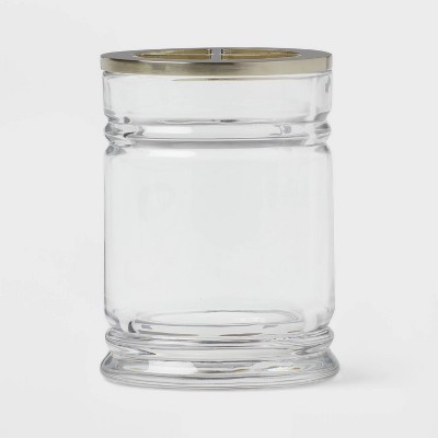 Glass Toothbrush Holder Clear - Threshold&#8482;: Elegant Bathroom Accessory, Solid Pattern Glass Cup for Oral Hygiene