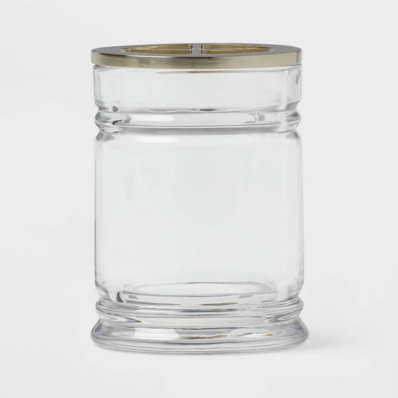 Glass Toothbrush Holder Clear - Threshold&#8482;, 1 of 5