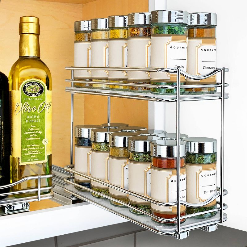 Lynk Professional Slide Out Double Spice Rack Upper Cabinet Organizer - 4&#34; Wide, 3 of 13