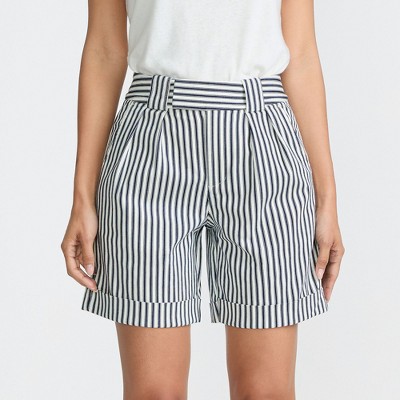 Lands' End Women's Chino High Rise Pleated 7" Shorts