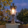 Dolonm 22"(H) Vintage Crown Outdoor Post Lantern, Waterproof Decorative Table Lamp with Clear Glass Shade,(One piece&No bulb) - 2 of 4