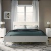 NicBex Modern White/Gray Platform Bed Frame with Headboard,Solid Wood Full/Queen/King Bed Frame with Slat Support,No Box Spring Required,Easy Assembly - 2 of 4