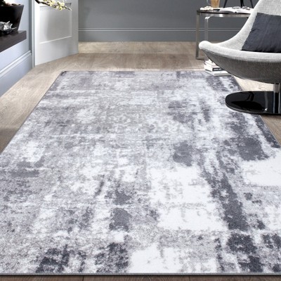 Contemporary Abstract Gray Synthetic 95'' Area Rug