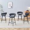 grey 4-pack swivel bar stools with breathable cotton-linen cushions and rust-proof electroplated metal frames. - 2 of 4