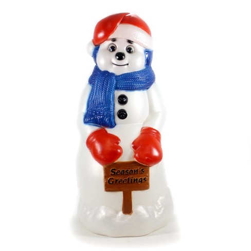 Christmas 31 0 Seasons Greetings Snowman Made In Usa Lighted Outdoor Novelty Sculpture Lights Target