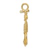 Black Bow Jewelry 14k Yellow Gold Large 3D Admiralty Anchor with Rope Pendant - 2 of 4