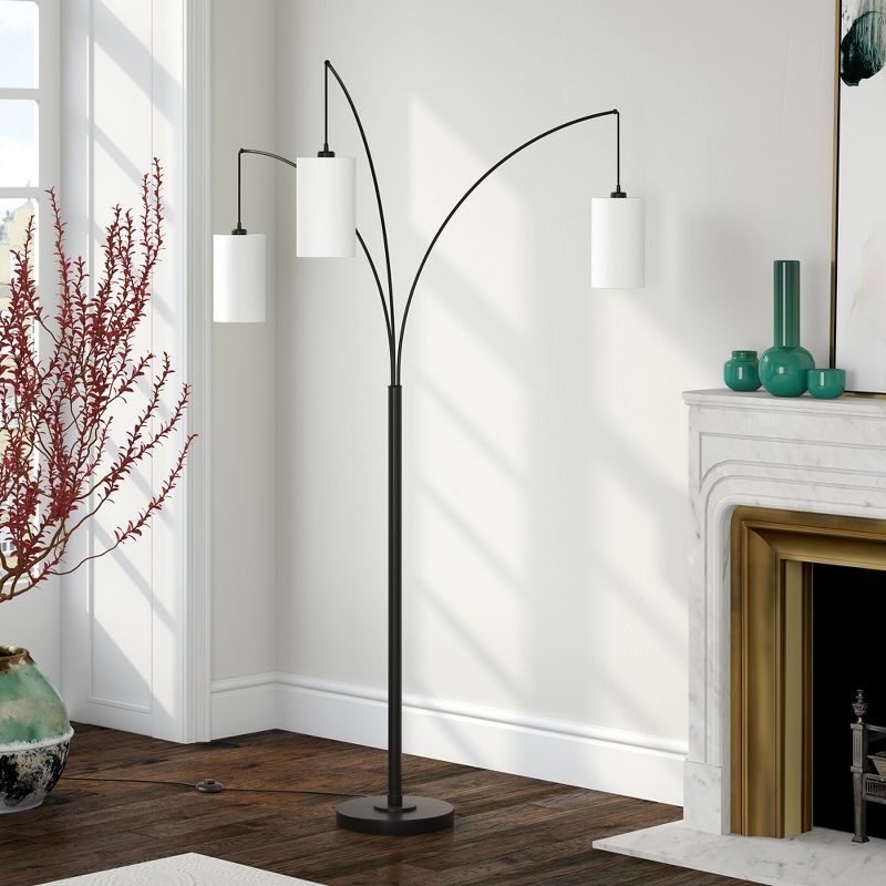 Hampton & Thyme 3-Light Torchiere Floor Lamp with Fabric Shade, 3 of 11