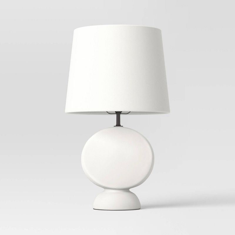 Ceramic Geo Table Lamp with Tapered Shade Off-White (Includes LED Light Bulb) - Threshold&#8482;, 1 of 8