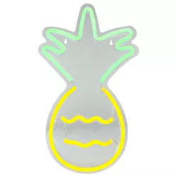 Northlight 16" Yellow and Green Pineapple LED Neon Style Wall Sign