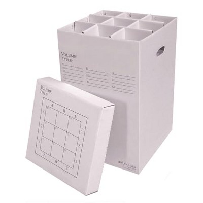 Advanced Organizing Systems - MGR-25-9 Roll File Storage Box - Corrugated 25x17.5x17.5 With 9 Compartments