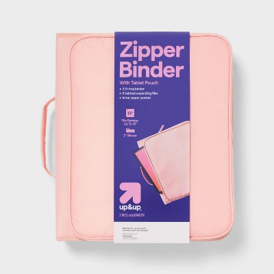 2" Zip Binder with Pouch Pink - up&up™