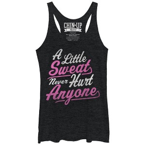 Women's CHIN UP Sweat Never Hurt Anyone Racerback Tank Top - 1 of 3