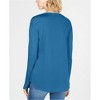 I.N.C International Concepts Womens Split Neck Pullover Blouse, Blue, PM - 2 of 2