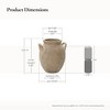 LuxenHome Rustic Antiqued Brown 12.6-Inch Tall Round Terracotta Vase with Handles Multicolored - 4 of 4