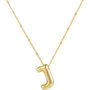 Personalized Balloon Letter Necklace 14K Gold Plated Alphabet Jewelry - 1 of 4