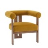 ModernLuxe Accent Chair, Velvet Upholstered Armchair, Wooden Single Sofa Lounge Chair with Round Arm - 2 of 4
