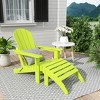 WestinTrends Malibu HDPE Outdoor Patio Folding Poly Adirondack Chair with Ottoman (2-Piece Set) - 2 of 4