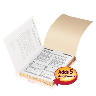 Smead Folder Divider with Fastener, Bottom 1/5-Cut Tab, Letter Size, Manila, 50 per Pack (35600)