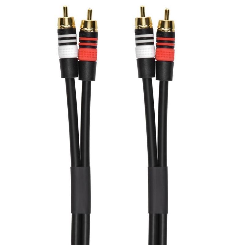 Monoprice Premium RCA Cable - 10 Feet - Black | 2 RCA Plug to 2 RCA Plug, Male to Male, 22AWG, 3 of 7