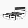 Full Size Platform Bed Frame with Rustic Vintage Wood Headboard, No Box Spring Needed Black - 4 of 4