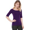 INSPIRE CHIC Women's Half Sleeves Scoop Neck Fitted Layering Soft T-Shirt - 3 of 4
