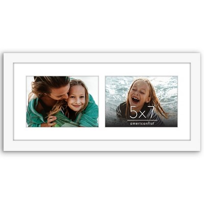 Americanflat 7x16 Collage Picture Frame - Fits Two 5x7 Photos or One 7x16 Picture