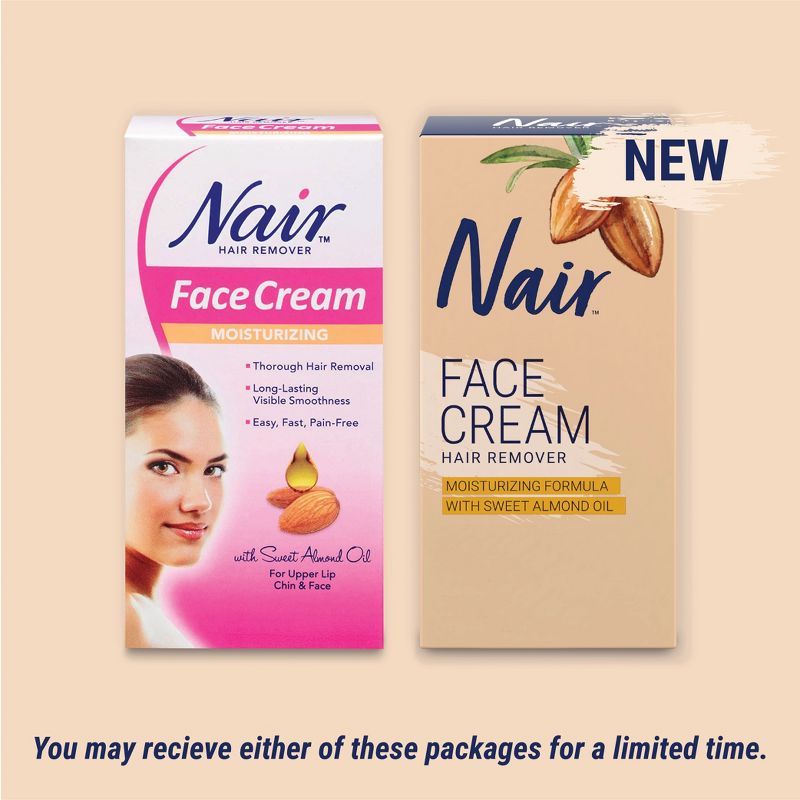 Nair Moisturizing Facial Hair Removal Cream with Sweet Almond Oil - 2.0oz, 5 of 10