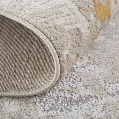 Gray Rectangular Hand-knotted Synthetic Easy Care Area Rug