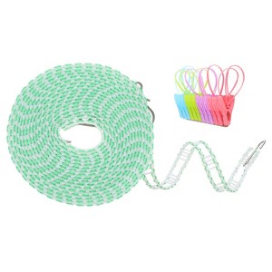 Unique Bargains Plastic Portable Windproof Non-Slip Clothes Drying Rope with Clips 1 Pc - 1 of 4