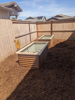 Frizione 6x3x2ft Galvanized Metal Raised Garden Bed for Vegetables, Outdoor Garden Raised Planter Box, Backyard Patio Planter RA, Metal