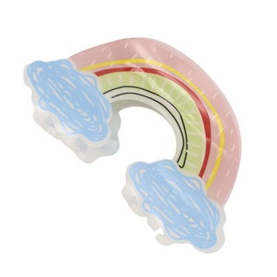 Unique Bargains Women's Fashion Cute Rainbow Clouds Hair Clips 3.62"x1.89"x1.26" Pink Blue 1 Pc