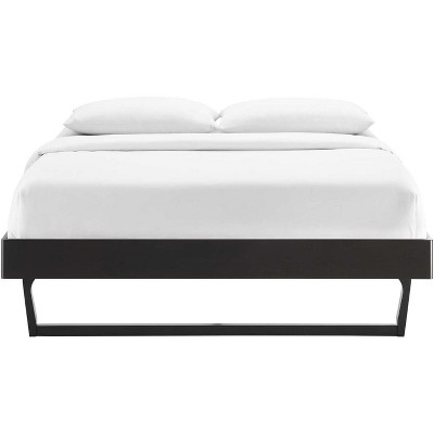 Mid-Century Modern Velvet Queen Platform Bed with Wood Frame