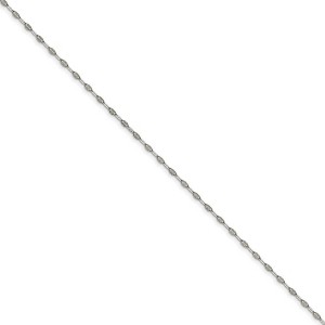 Black Bow Jewelry Stainless Steel 2.5mm Polished Fancy Cable Link Anklet, 9.5 Inch - 1 of 4